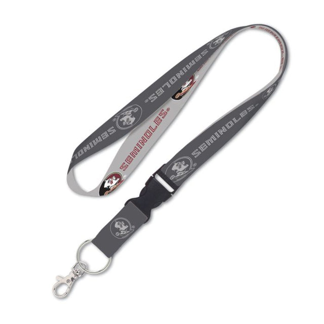 Florida State Seminoles CHARCOAL Lanyard w/detachable buckle 1"