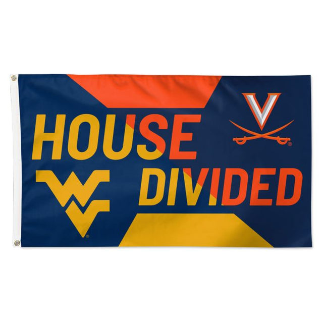 Bandera de casa dividida de los West Virginia Mountaineers/Virginia Cavaliers - Deluxe 3' X 5' Rivalry