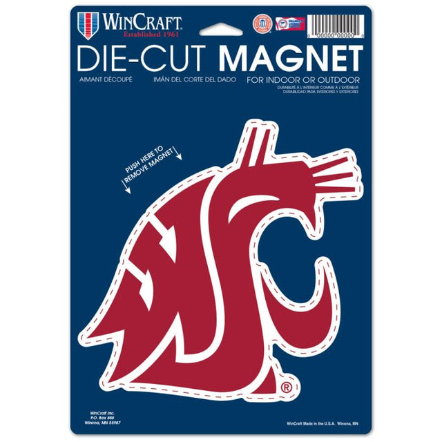 Imán troquelado con el logotipo de los Washington State Cougars, 6,25" x 9"