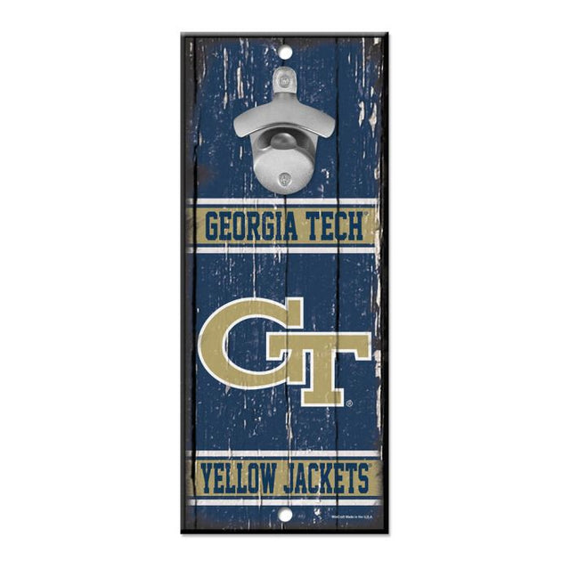 Georgia Tech Yellow Jackets Bottle Opener Sign 5x11