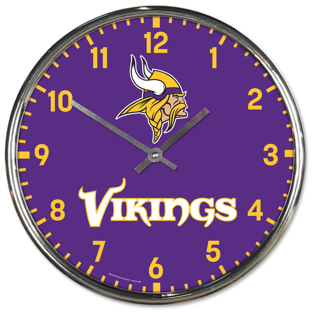 Minnesota Vikings Round Chrome Wall Clock