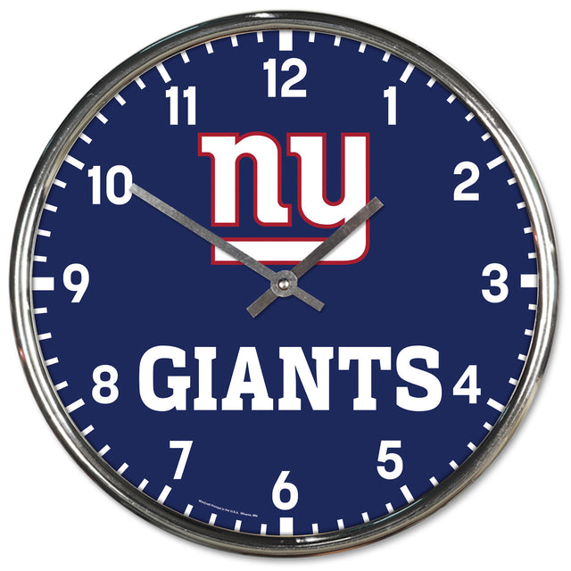 Reloj de pared redondo cromado de los New York Giants