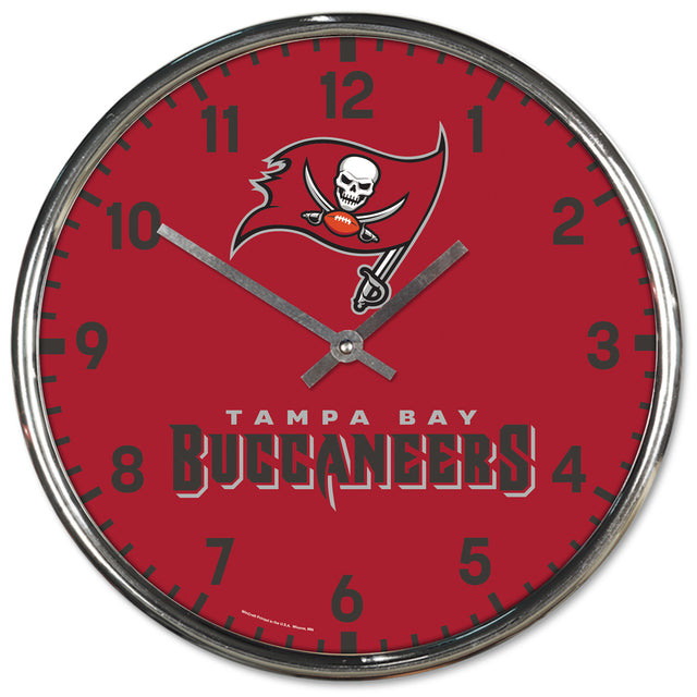 Reloj de pared redondo cromado de los Tampa Bay Buccaneers