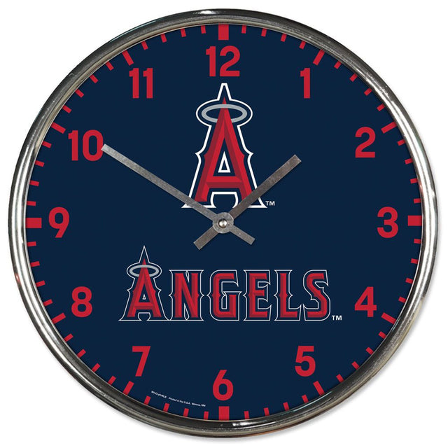 Reloj de pared redondo de Los Angeles Angels cromado