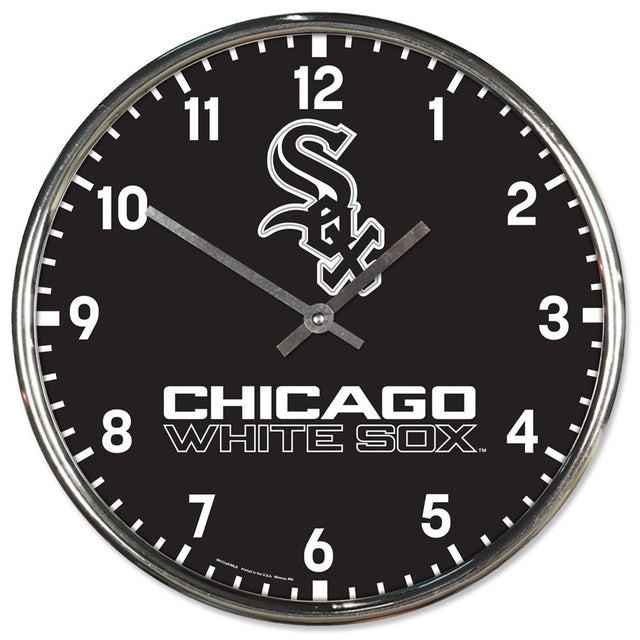 Reloj de pared redondo cromado de los Chicago White Sox