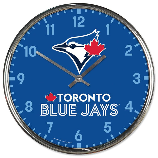 Reloj de pared redondo cromado de los Toronto Blue Jays