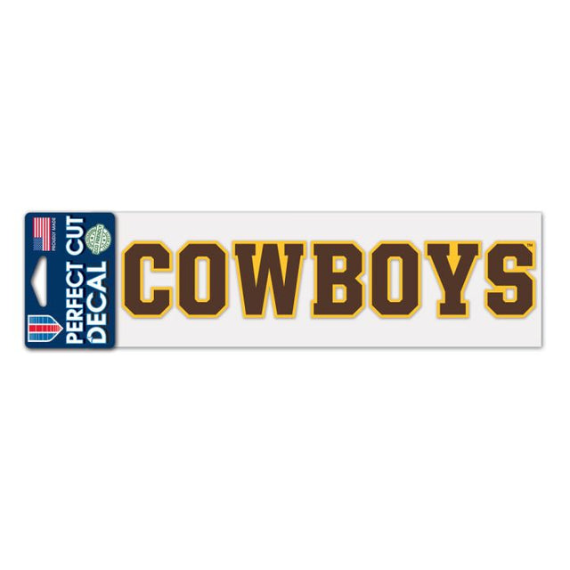 Calcomanías de corte perfecto de los Wyoming Cowboys de 3" x 10"