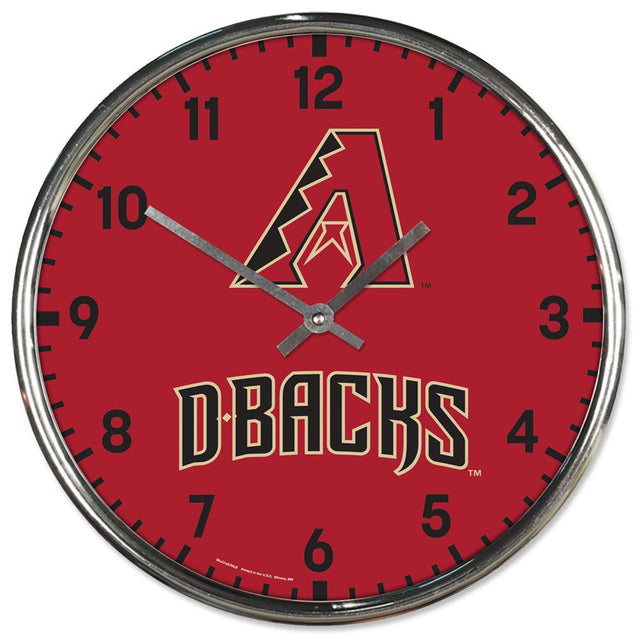 Reloj de pared redondo cromado de los Arizona Diamondbacks