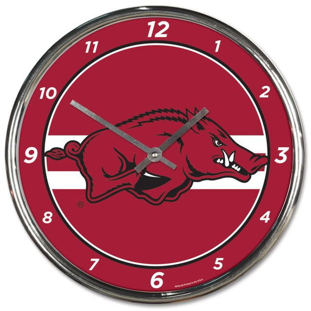 Arkansas Razorbacks Chrome Clock