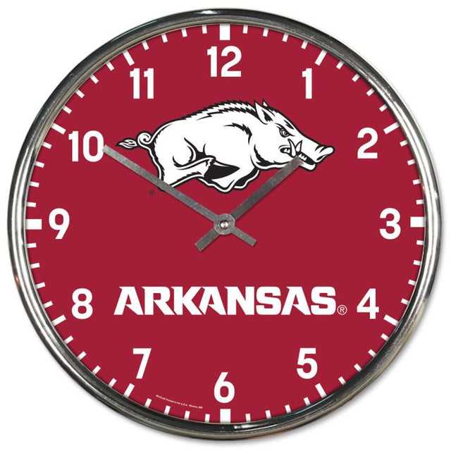 Arkansas Razorbacks Chrome Clock