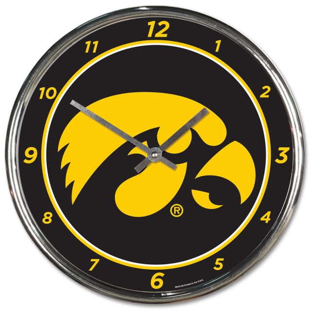 Reloj cromado de Iowa Hawkeyes