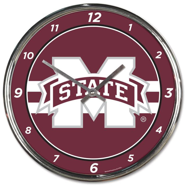 Mississippi State Bulldogs Chrome Clock