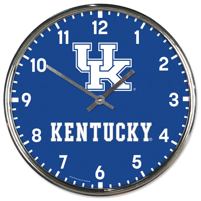 Reloj de pared redondo cromado de Kentucky Wildcats