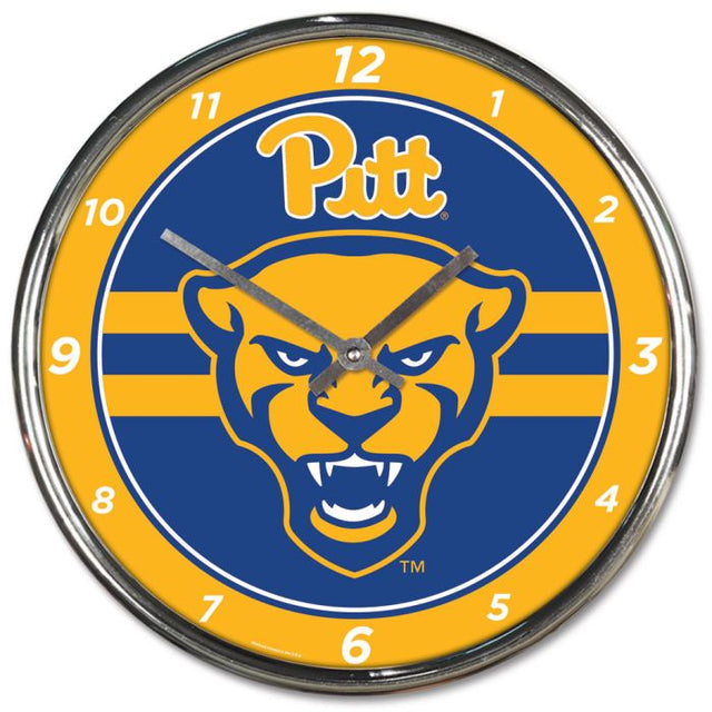 Pittsburgh Panthers Mascot PANTHER HEAD Chrome Clock