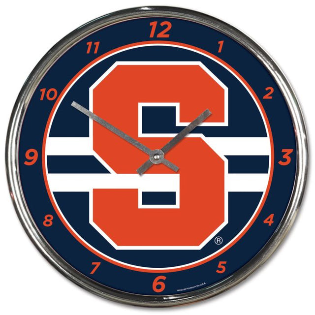 Syracuse Orange Chrome Clock