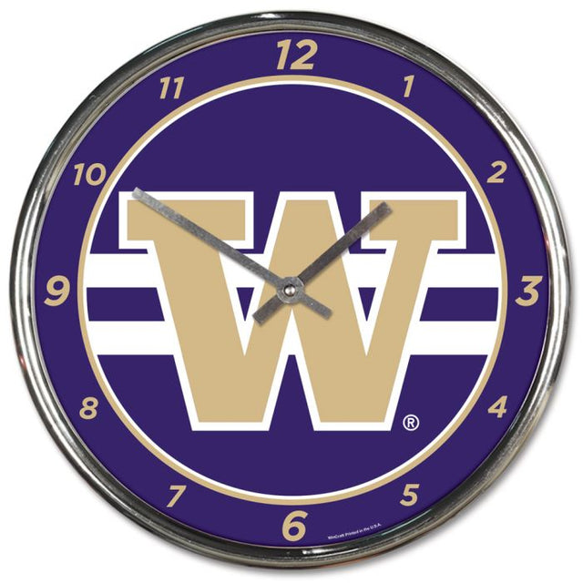 Washington Huskies Chrome Clock