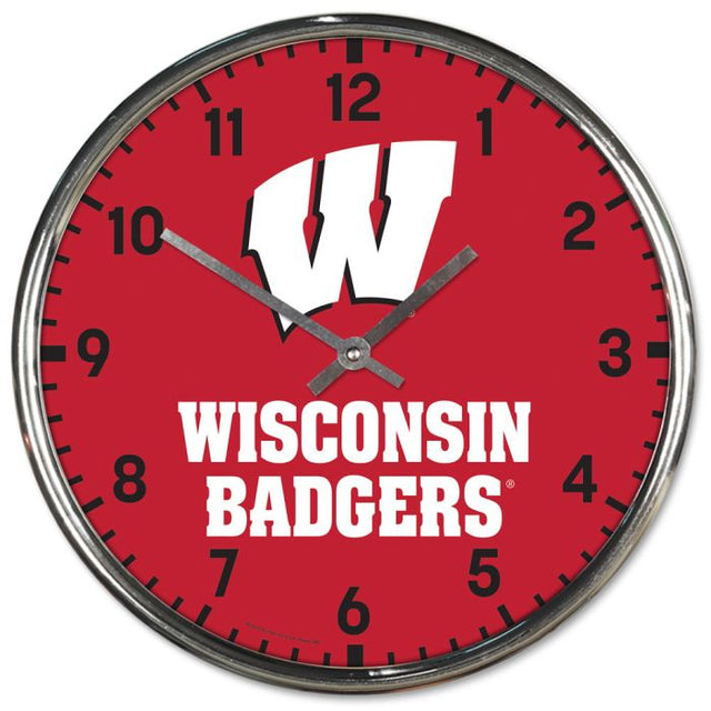 Reloj cromado de los Wisconsin Badgers