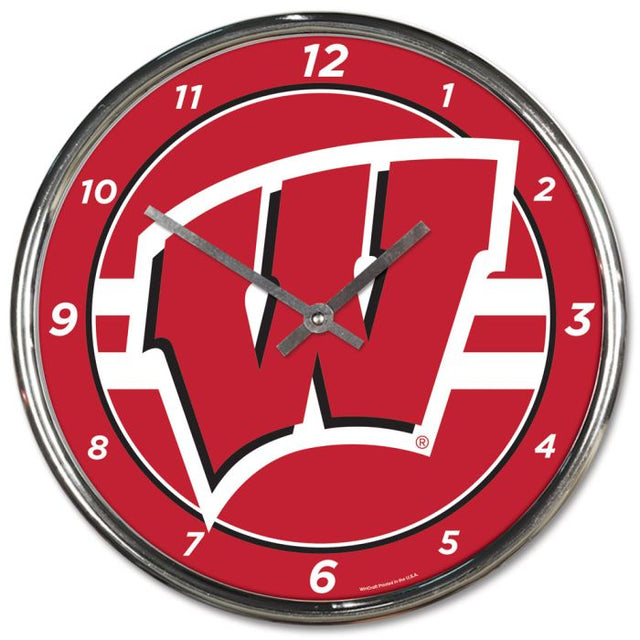 Reloj cromado de los Wisconsin Badgers