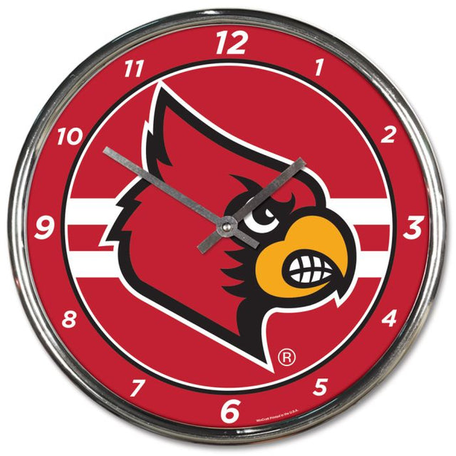 Louisville Cardinals Chrome Clock