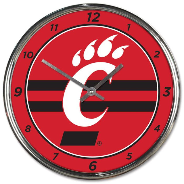 Cincinnati Bearcats Chrome Clock