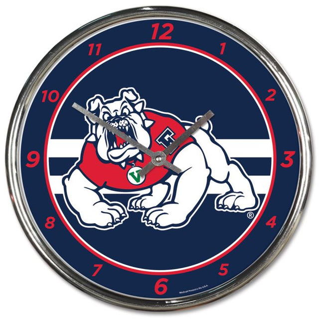 Fresno State Bulldogs Chrome Clock