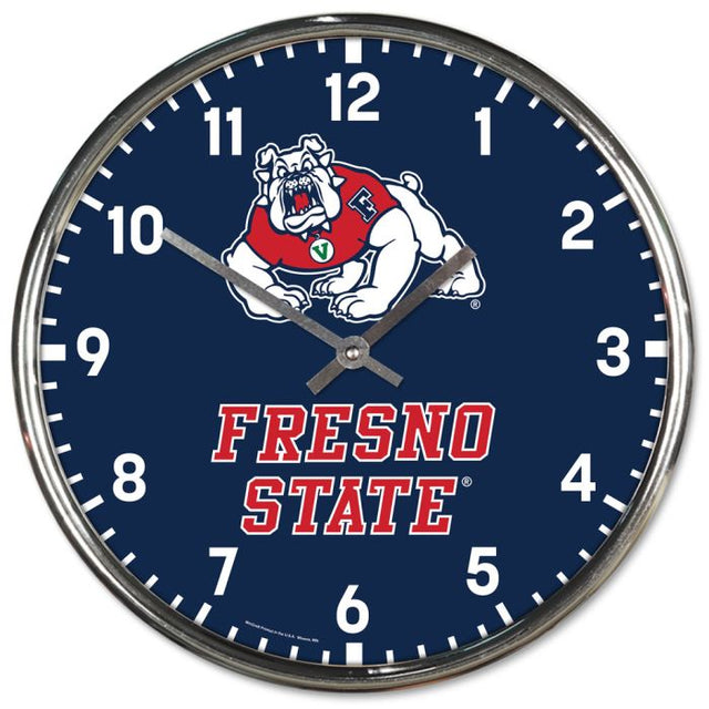 Fresno State Bulldogs Chrome Clock