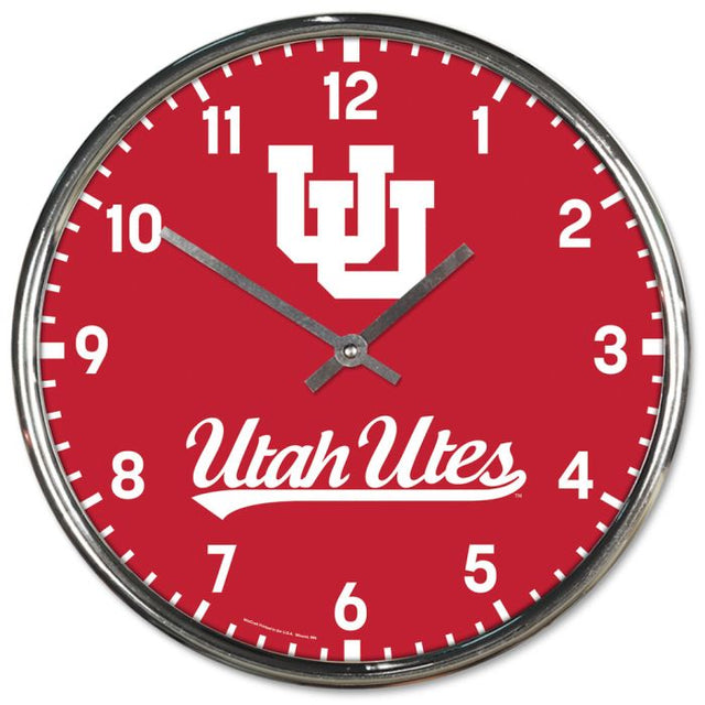 Utah Utes Chrome Clock