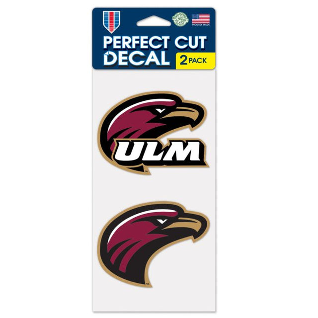 Louisiana - Monroe War Hawks Perfect Cut Decal Set of Two 4"x4"