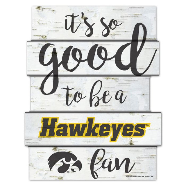 Letrero de madera de abedul de Iowa Hawkeyes de 11" x 14"