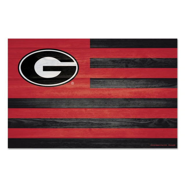 Georgia Bulldogs AMERICANA Wood Sign 11" x 17" 1/4" thick