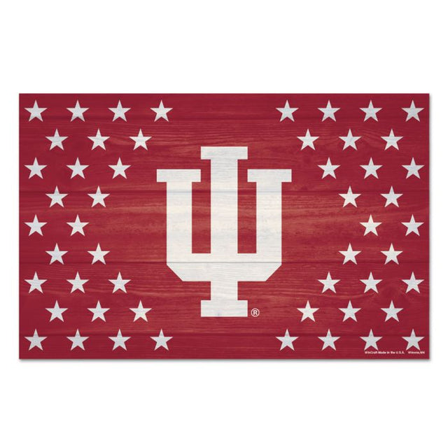 Indiana Hoosiers AMERICANA Wood Sign 11" x 17" 1/4" thick