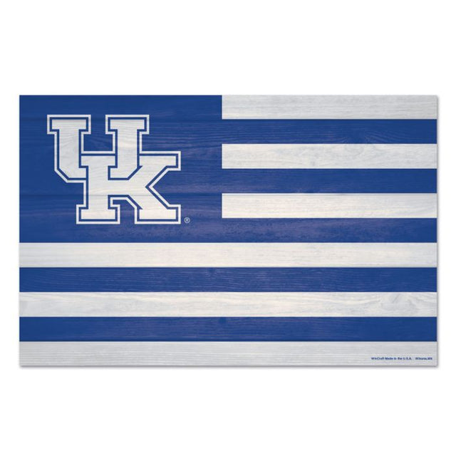 Letrero de madera de Kentucky Wildcats AMERICANA de 11" x 17" y 1/4" de grosor