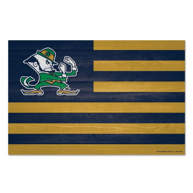 Letrero de madera de Notre Dame Fighting Irish AMERICANA de 11" x 17" y 1/4" de grosor