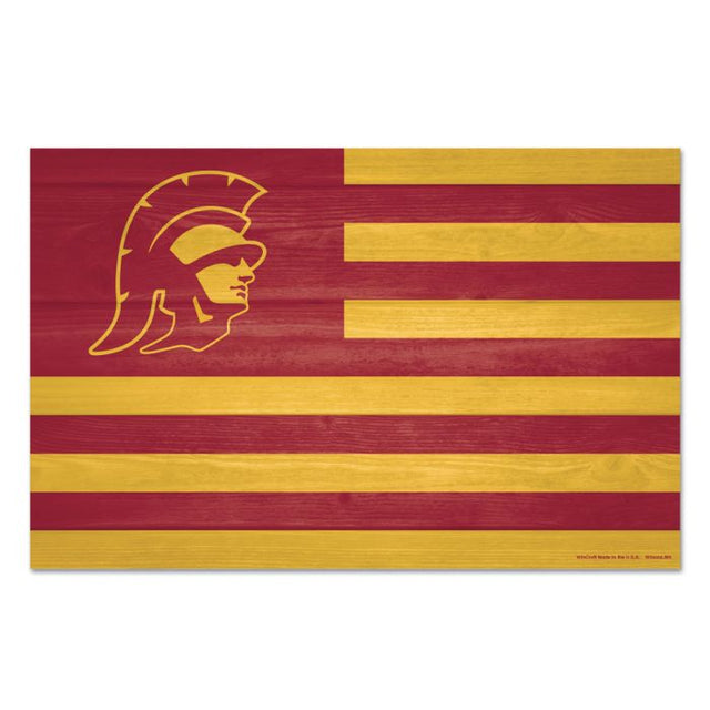 Letrero de madera de USC Trojans AMERICANA de 11" x 17" y 1/4" de grosor