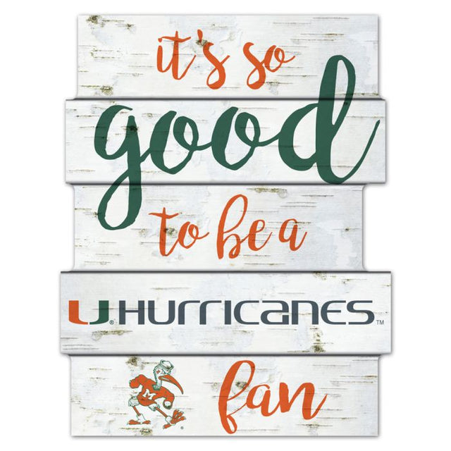 Letrero de madera de abedul de los Miami Hurricanes de 11" x 14"