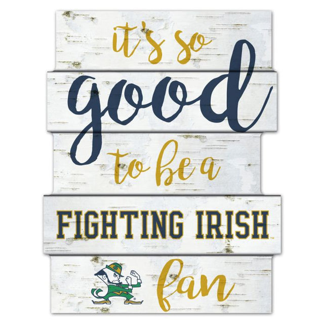 Letrero de madera de abedul de Notre Dame Fighting Irish de 11" x 14"