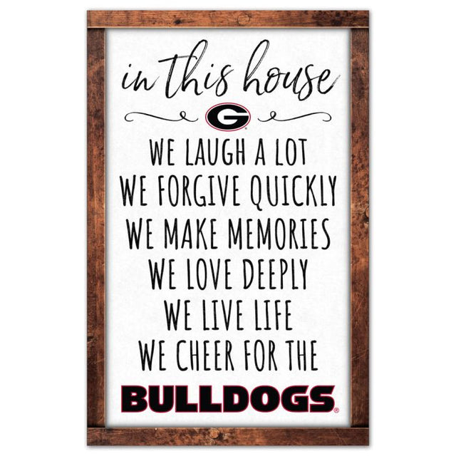 Georgia Bulldogs BOX LIST Wood Sign 11" x 17" 1/4" thick