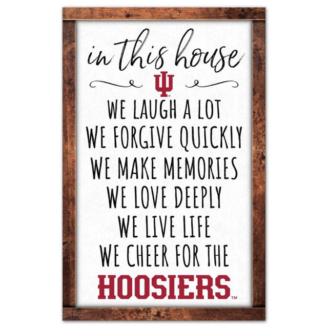 Indiana Hoosiers BOX LIST Wood Sign 11" x 17" 1/4" thick