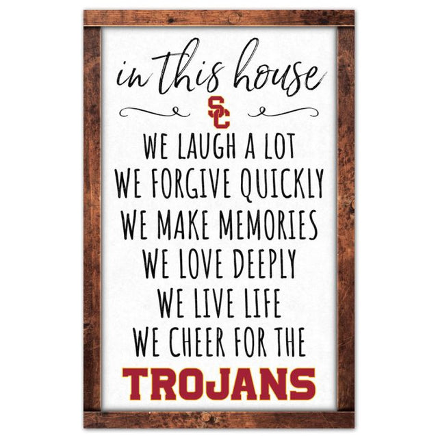 USC Trojans BOX LIST Wood Sign 11" x 17" 1/4" thick