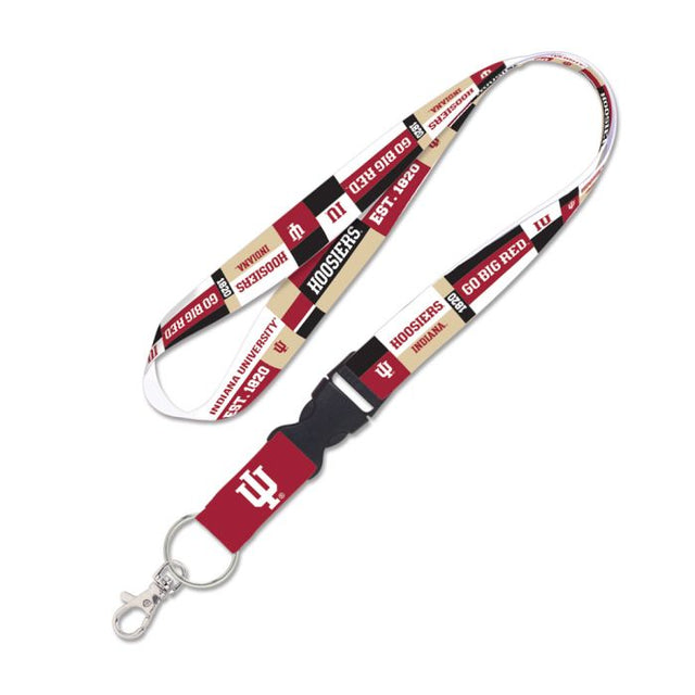 Indiana Hoosiers COLOR BLOCK Lanyard w/detachable buckle 1"