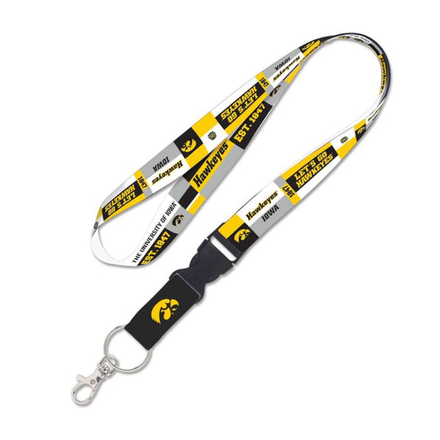 Iowa Hawkeyes COLOR BLOCK Lanyard w/detachable buckle 1"