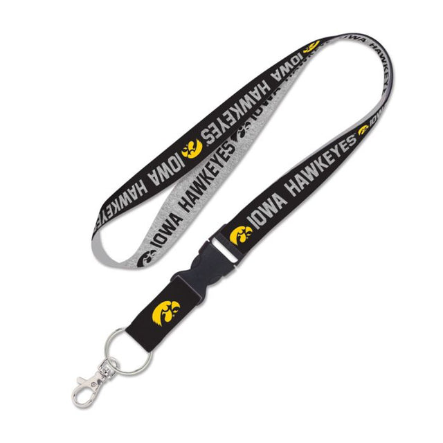 Iowa Hawkeyes HEATHERED Lanyard w/detachable buckle 1"