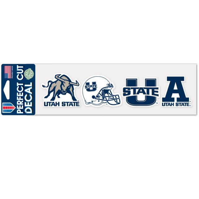 Calcomanías de corte perfecto de Utah State Aggies de 3" x 10"