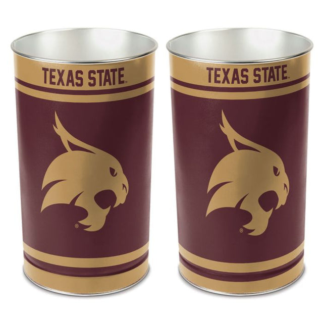 Papelera cónica de 15" de alto de los Texas State Bobcats