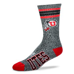 Utah Utes - Deuce de 4 rayas jaspeadas GRANDE