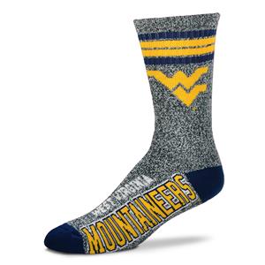 West Virginia Mountaineers - Deuce de 4 rayas jaspeadas GRANDE