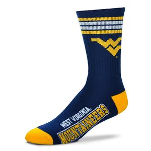 West Virginia Mountaineers - Camiseta de 4 rayas Deuce GRANDE