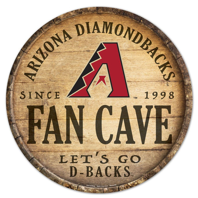 Letrero de madera de los Arizona Diamondbacks de 14" con diseño de barril redondo