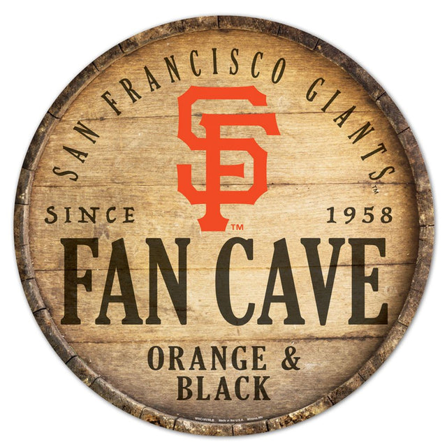 San Francisco Giants Sign Wood 14" Round Barrel Top Design