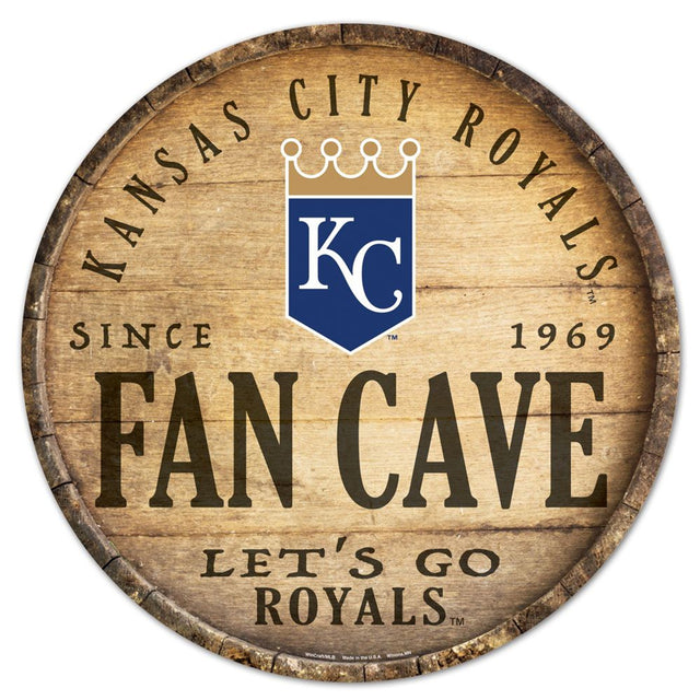 Kansas City Royals Sign Wood 14" Round Barrel Top Design